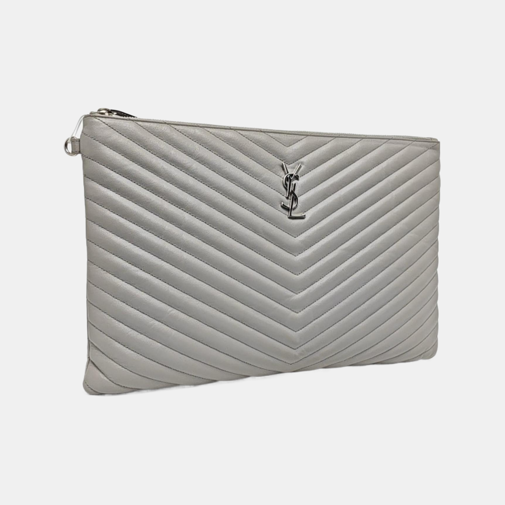 MATELASSE Chevron Calfskin Gray