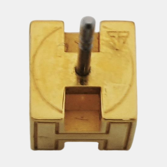 Pop H Metal Gold Stud Earrings
