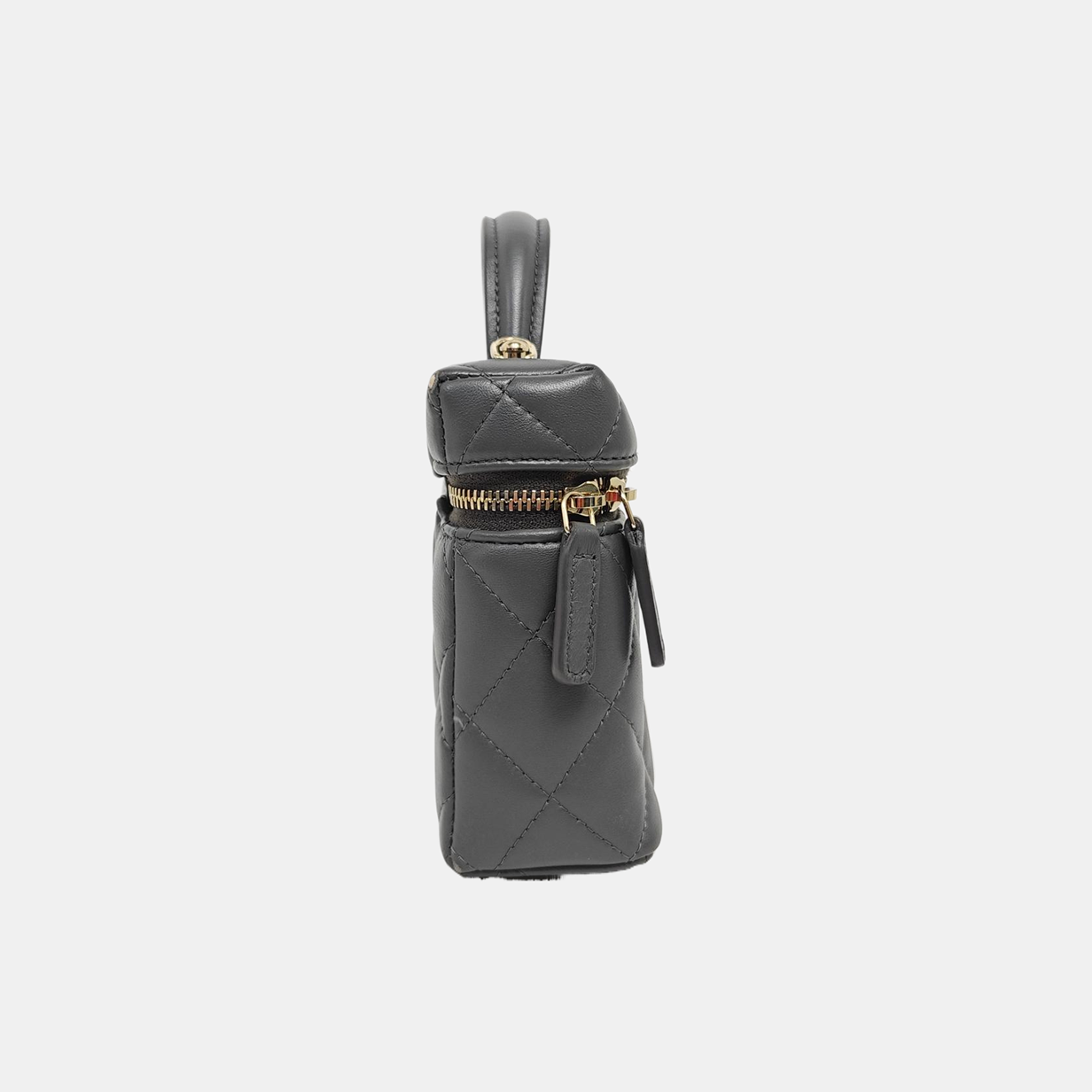 VANITY CASE Quilted Lambskin Gray