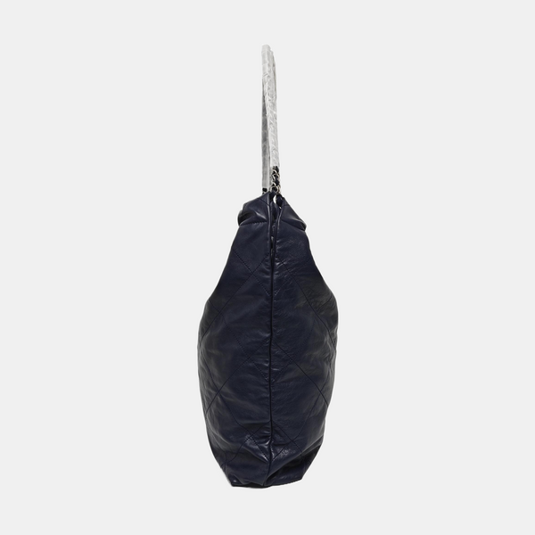 CHANEL 22 Large Quilted Calfskin Blue