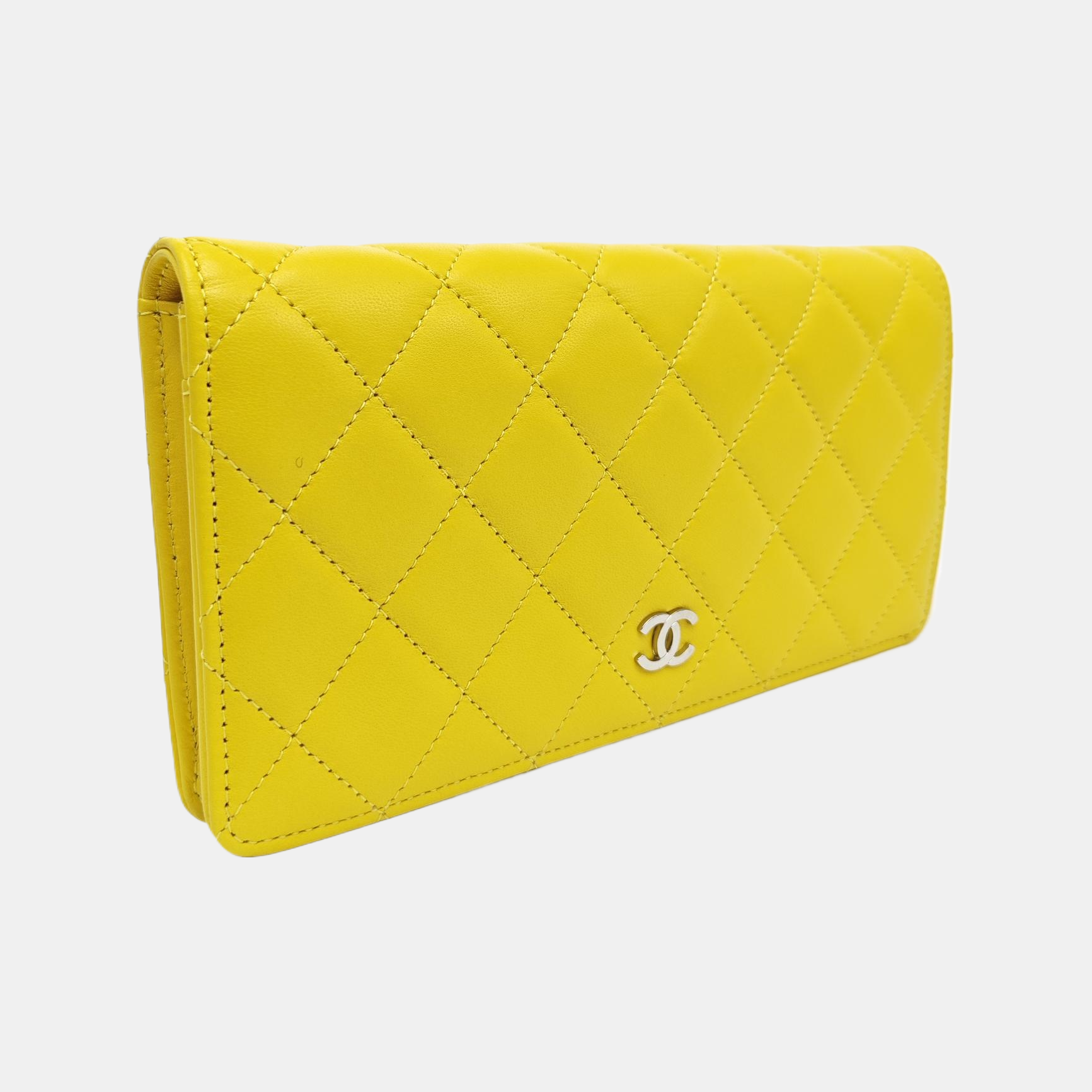 Quilted Lambskin Wallet Yellow