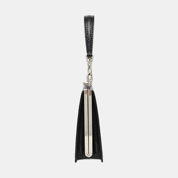 Calfskin Top Handle Bag Black