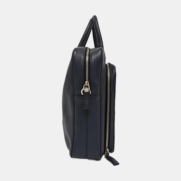 Saffiano Calfskin Top Handle Bag Blue