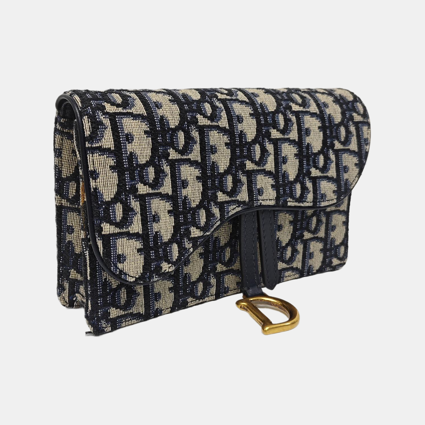 Saddle Mini Oblique Canvas Blue