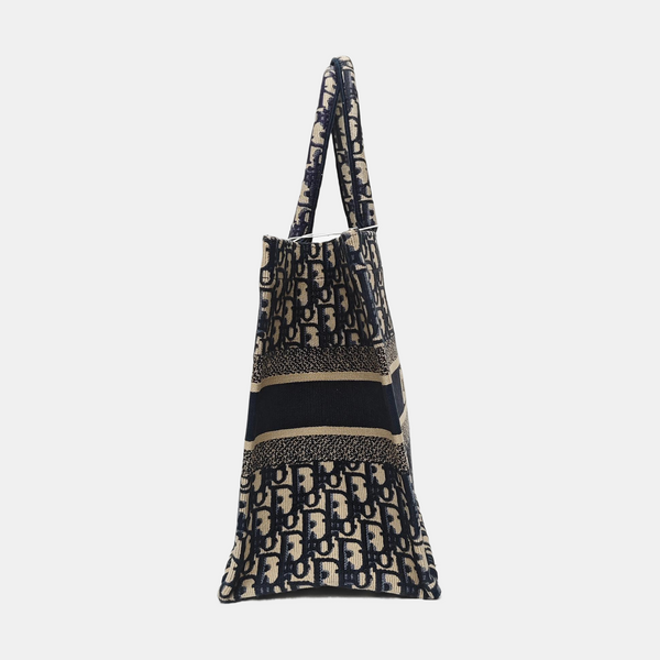 Book Tote Medium Oblique Canvas Blue