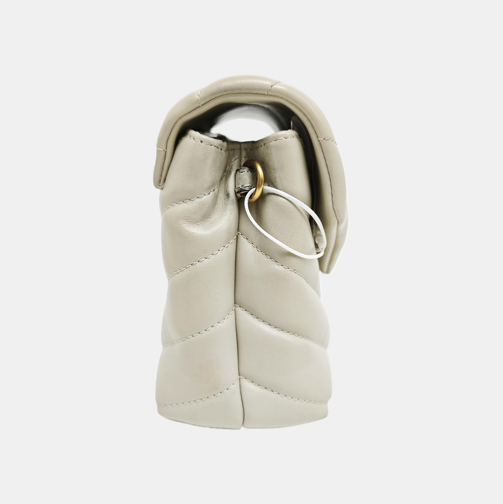 LOULOU Extra Small Chevron Calfskin White