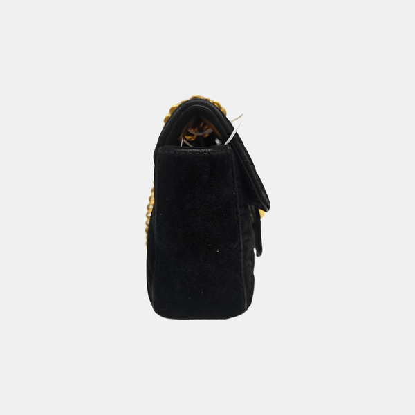 GG Marmont Small Quilted Velvet Black
