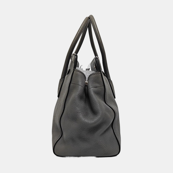 Leather Tote Bag Gray