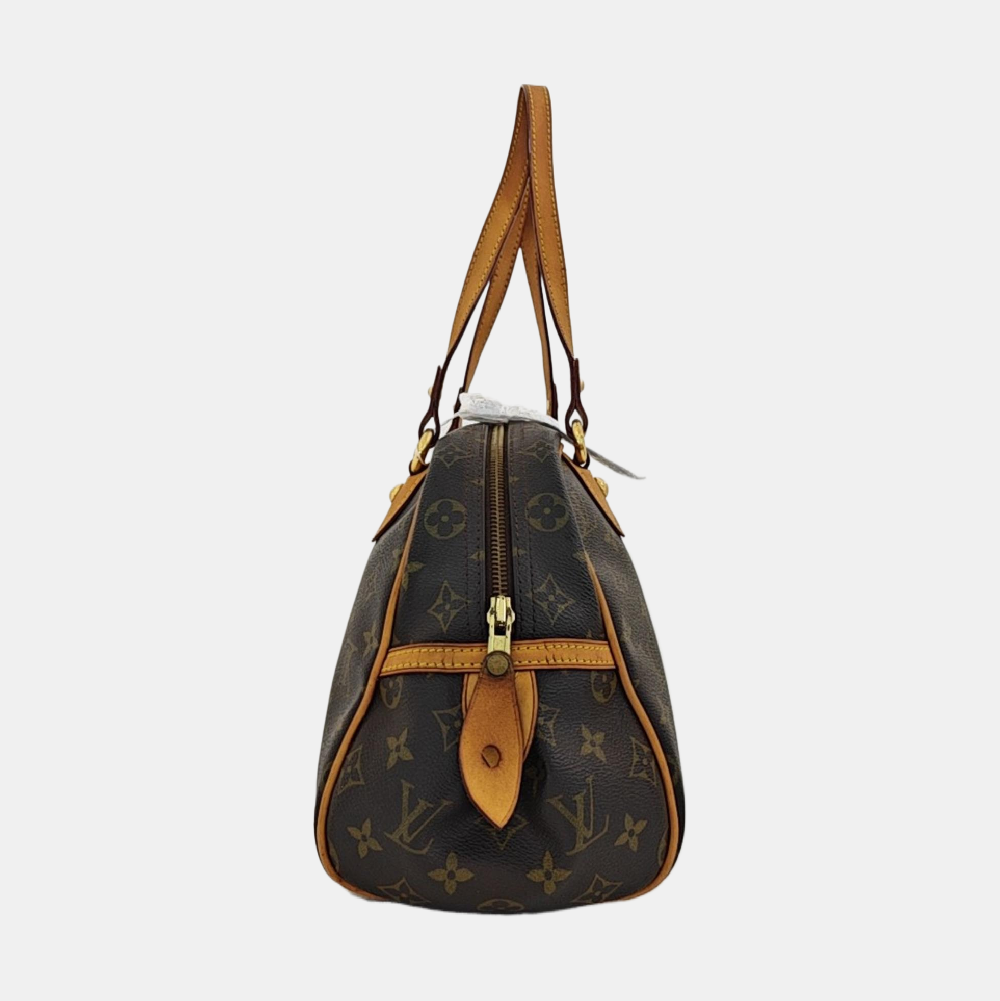 MONTORGUEI PM Monogram Coated Canvas Brown