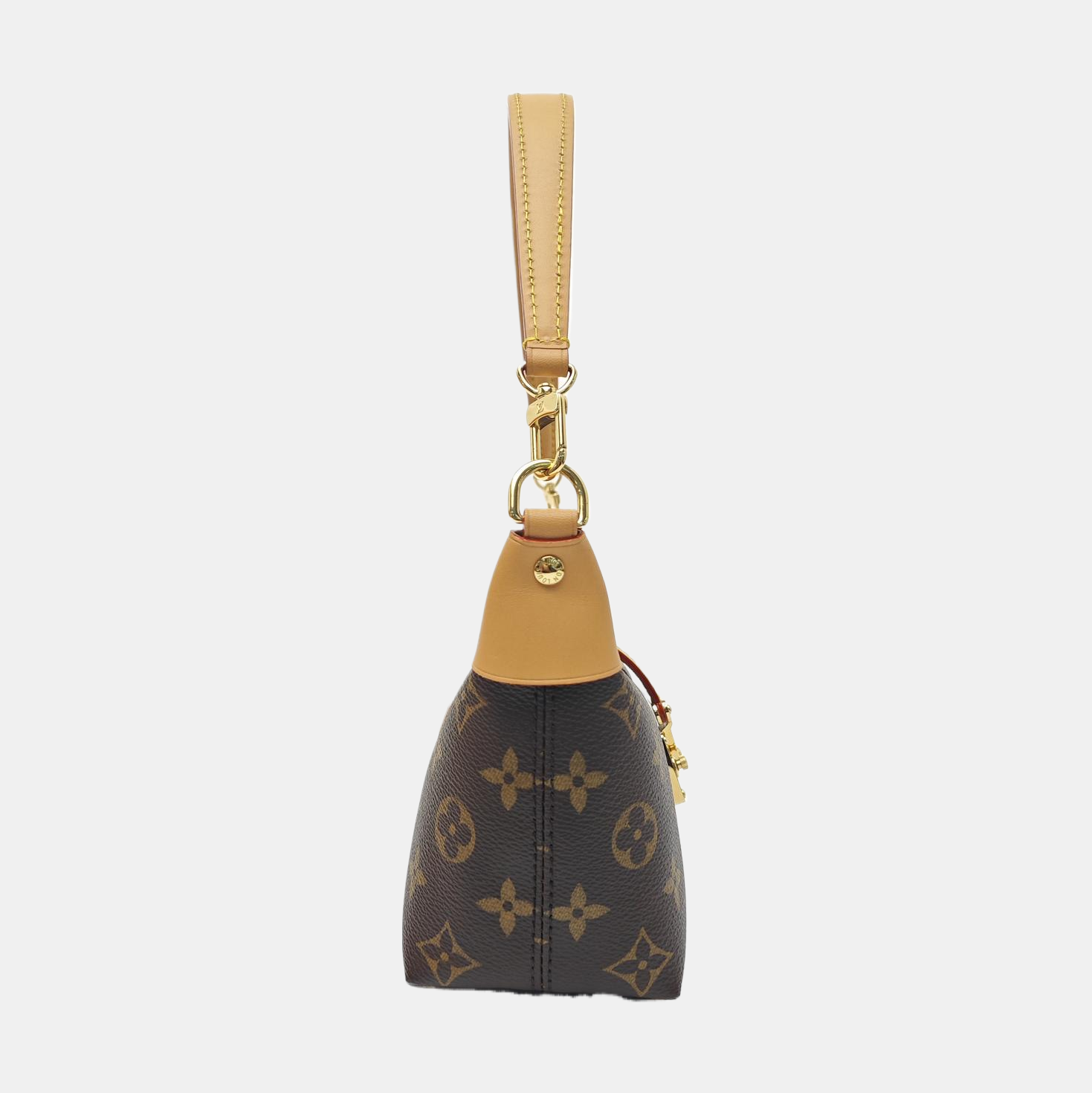 Pochette Mia Monogram Coated Canvas Brown