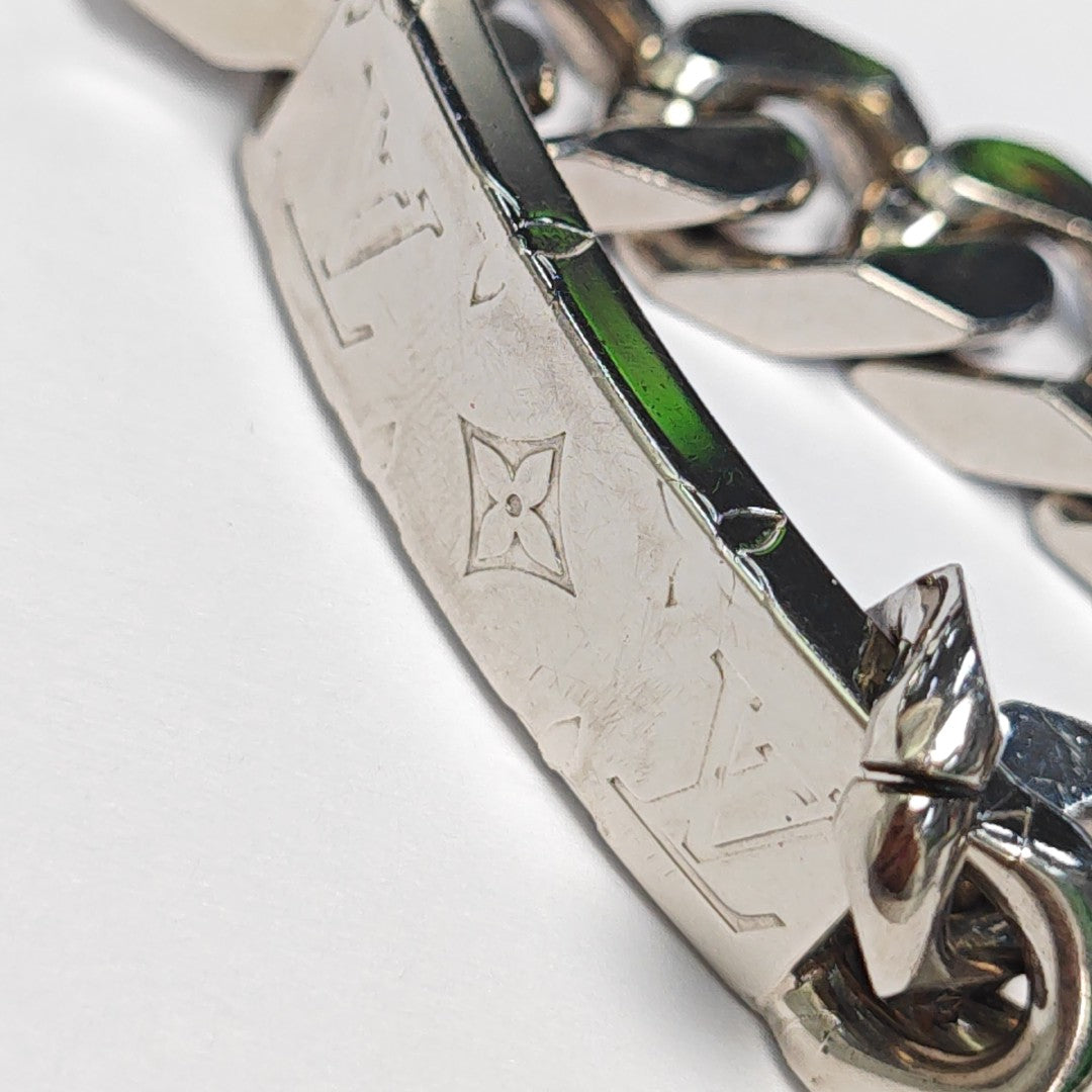 Monogram Metal Silver Bracelet