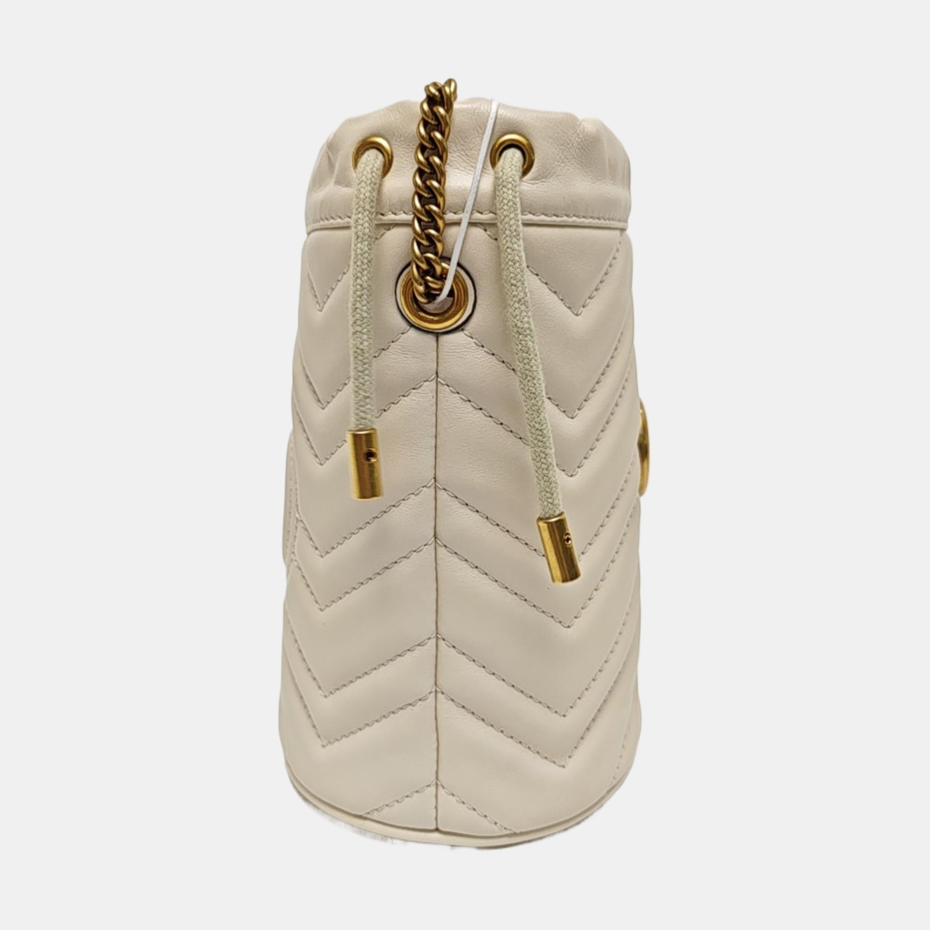 GG Marmont Mini Quilted Calfskin White