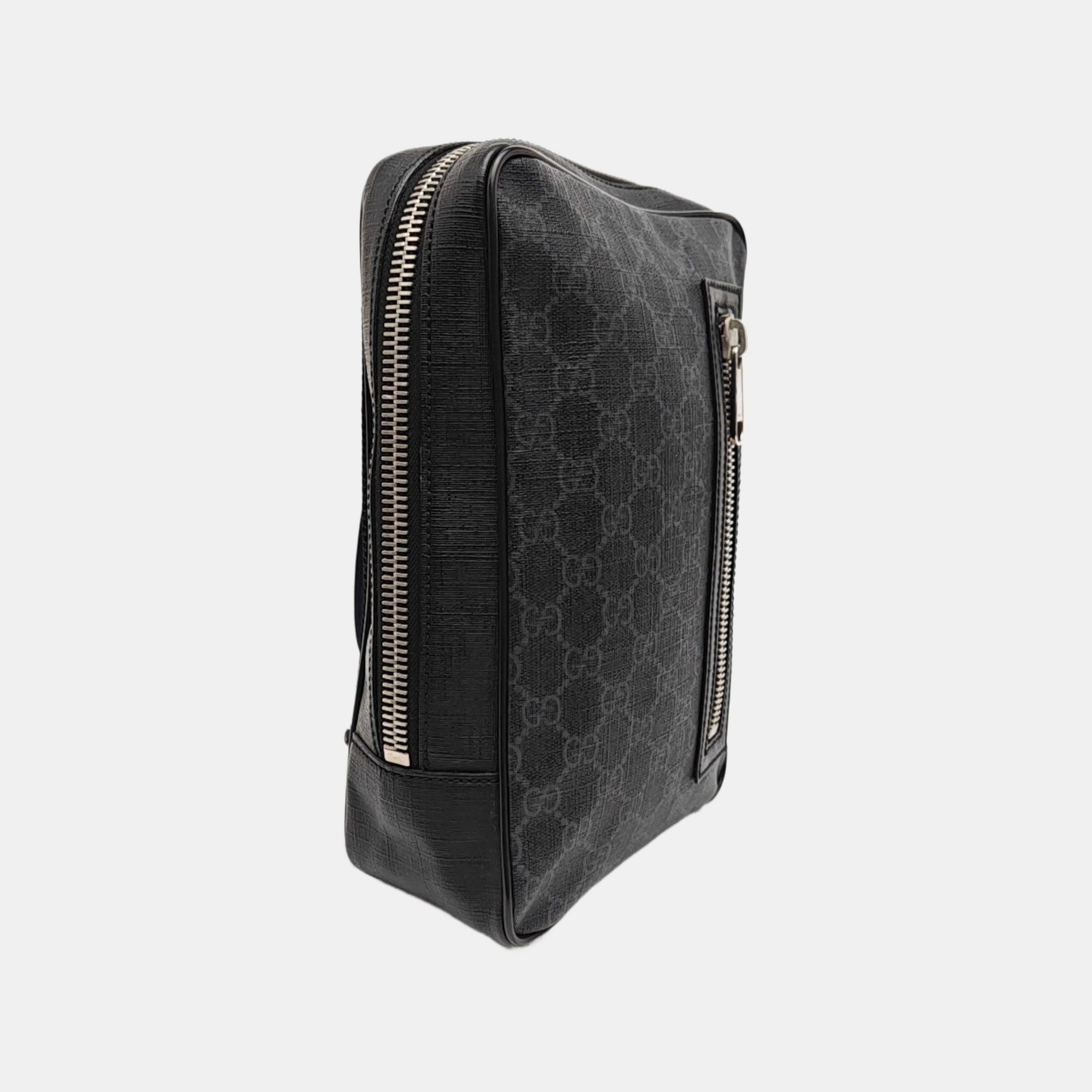 Monogram Coated Canvas Shoulder Bag Black