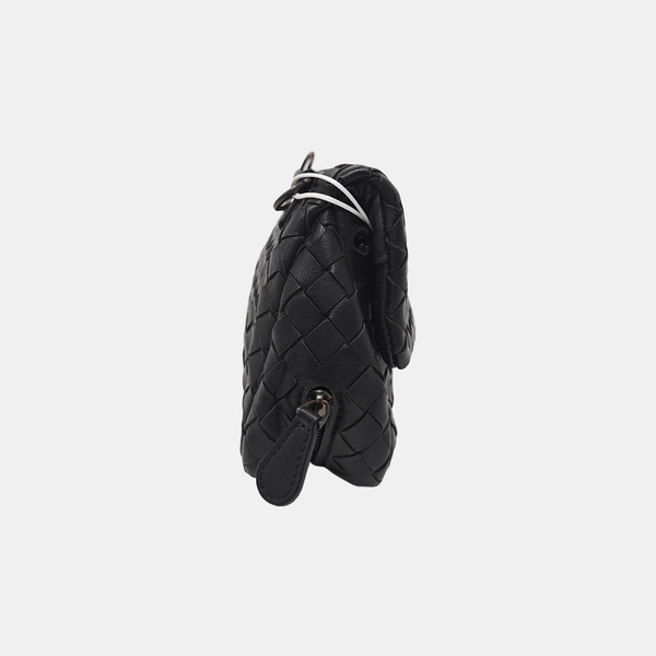 Bolso Messenger Mini de Piel de Cordero Negro