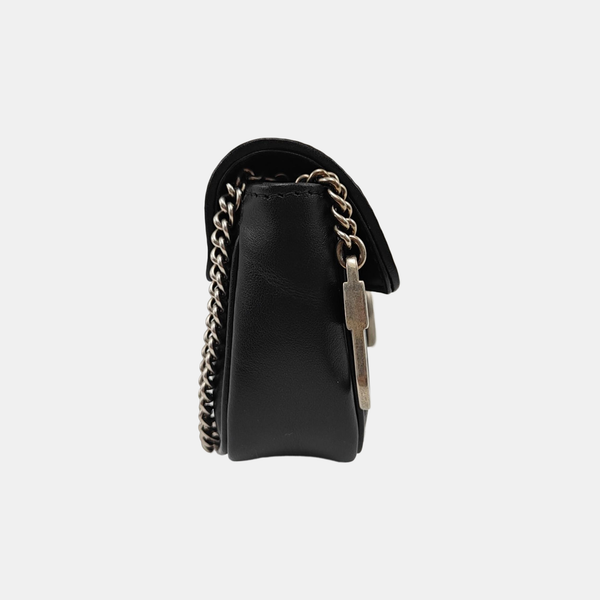 GG Marmont Mini Quilted Calfskin Black