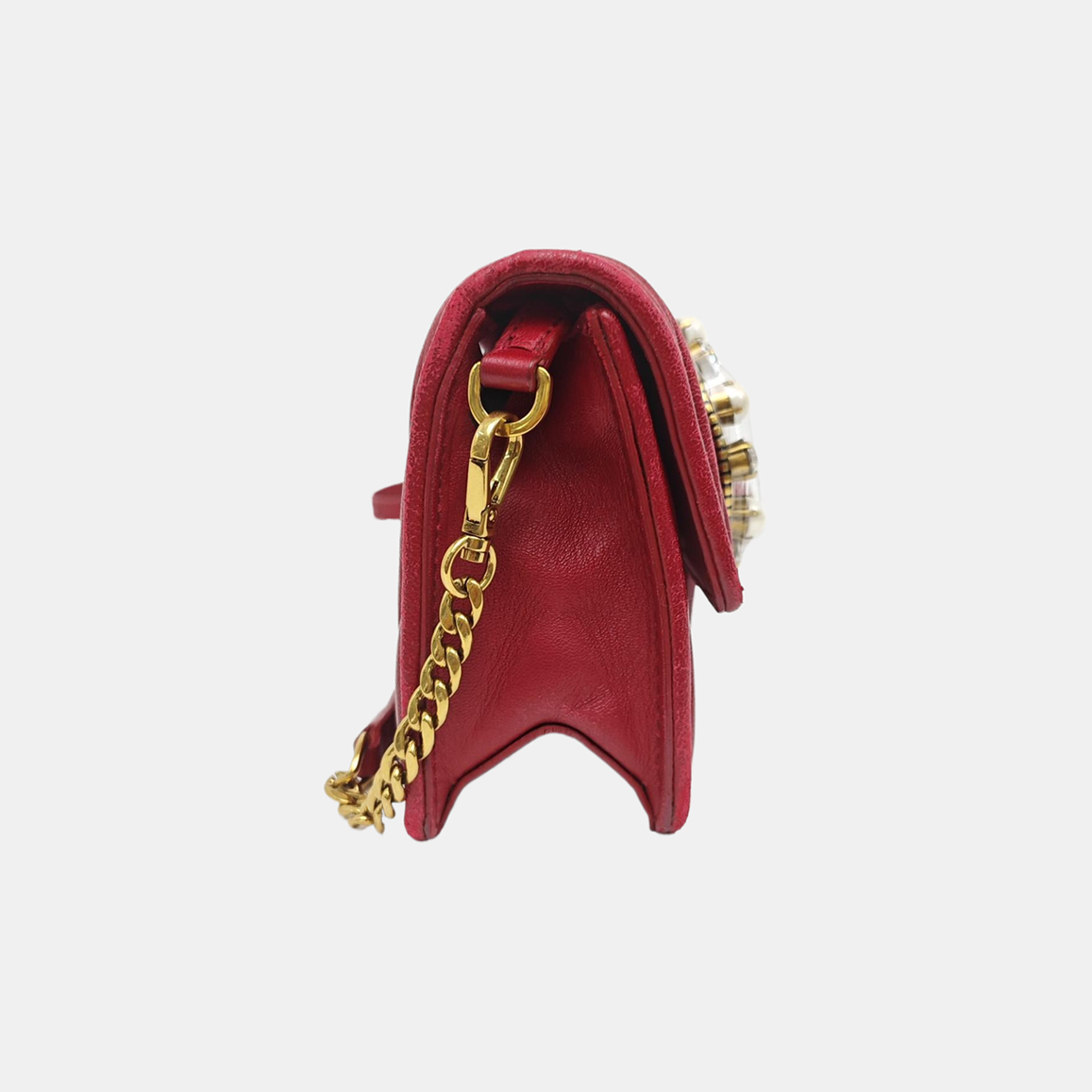 Quilted Lambskin Crossbody Bag Red