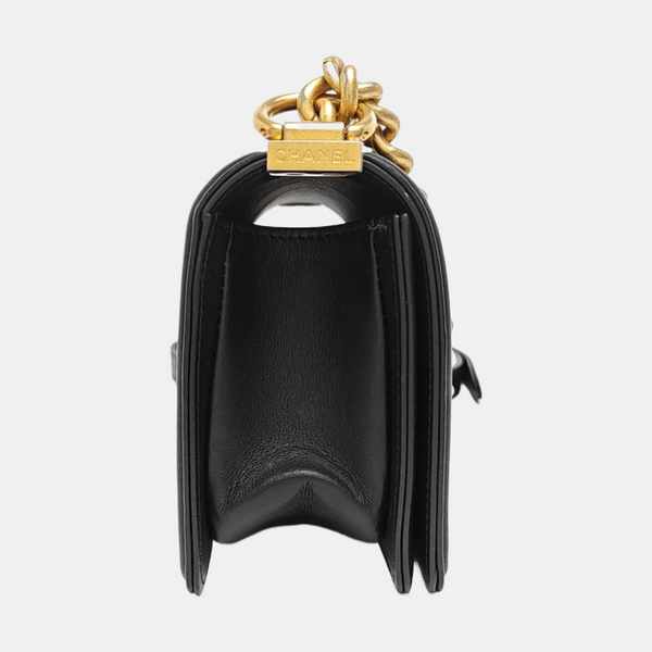 BOY CHANEL Small Quilted Calfskin Black