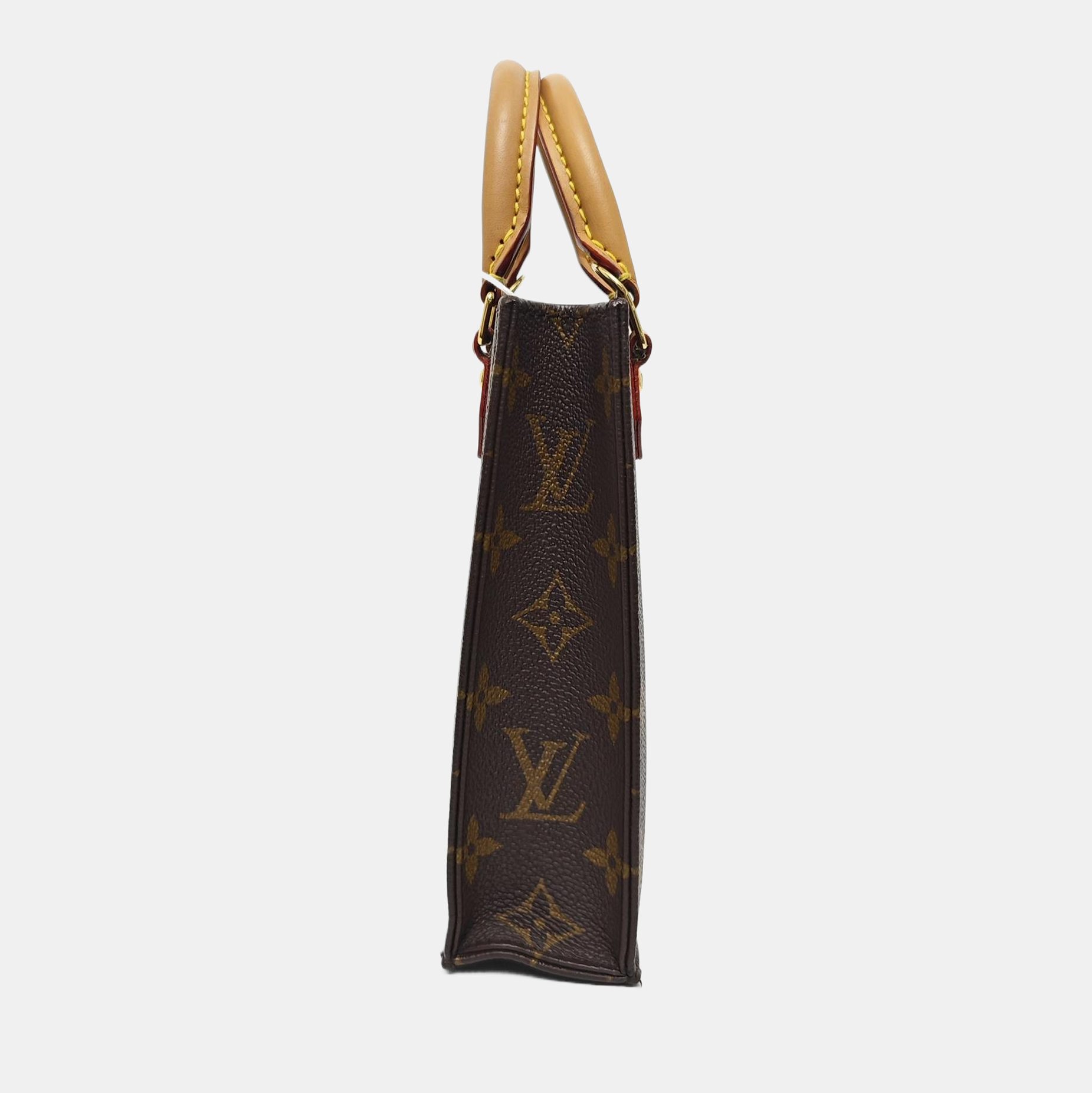 SAC PLAT Mini Monogram Coated Canvas Brown