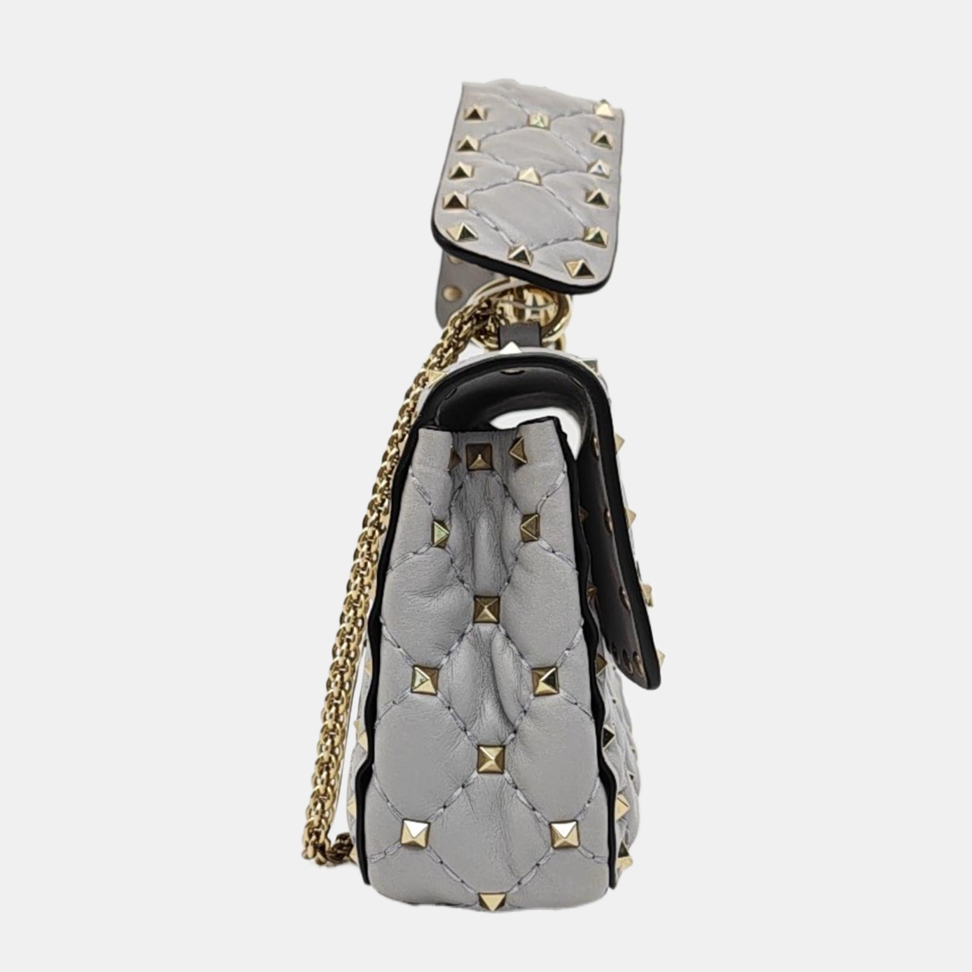 Spike Up Quilted Lambskin Gray