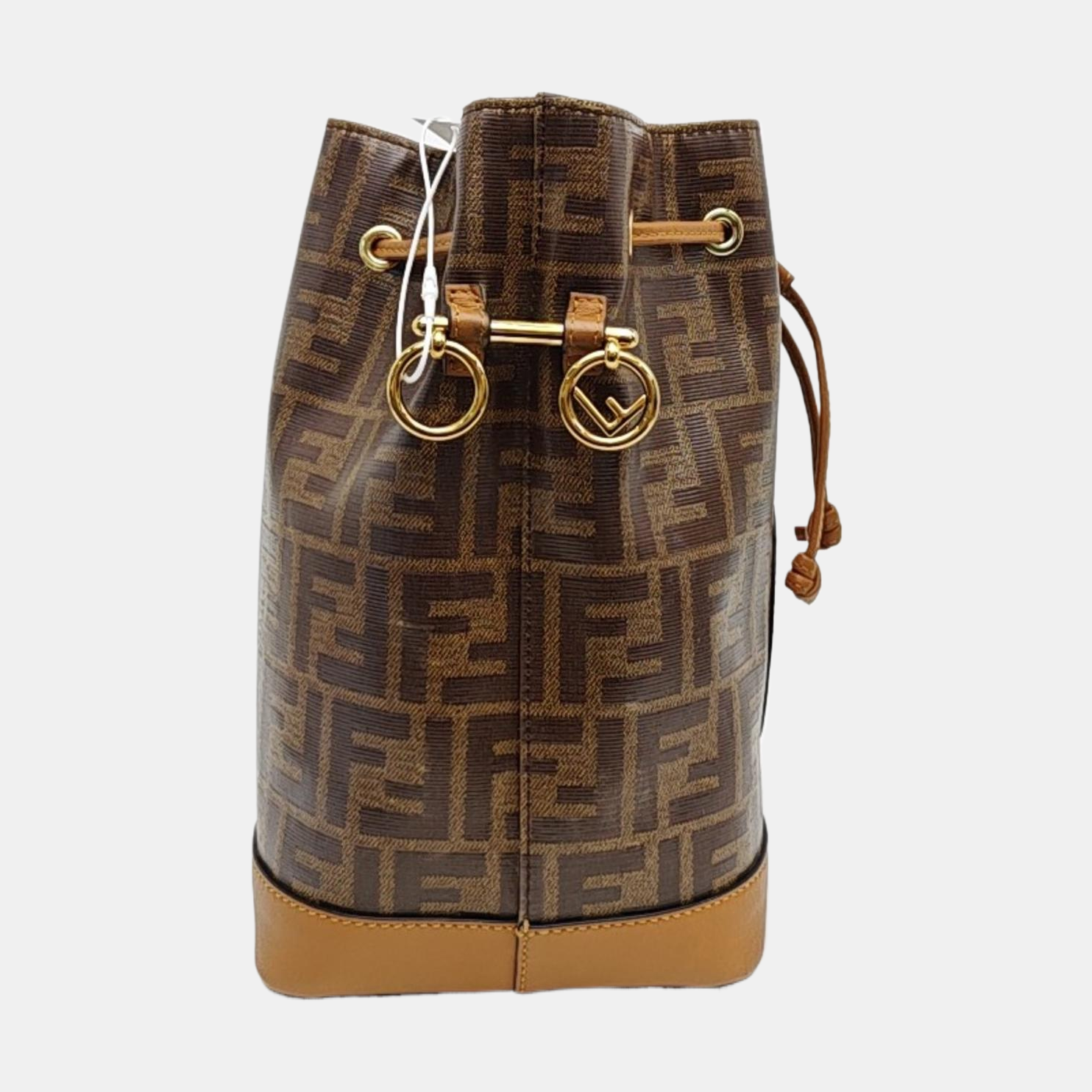 Coated Canvas Bucket Bag Brown