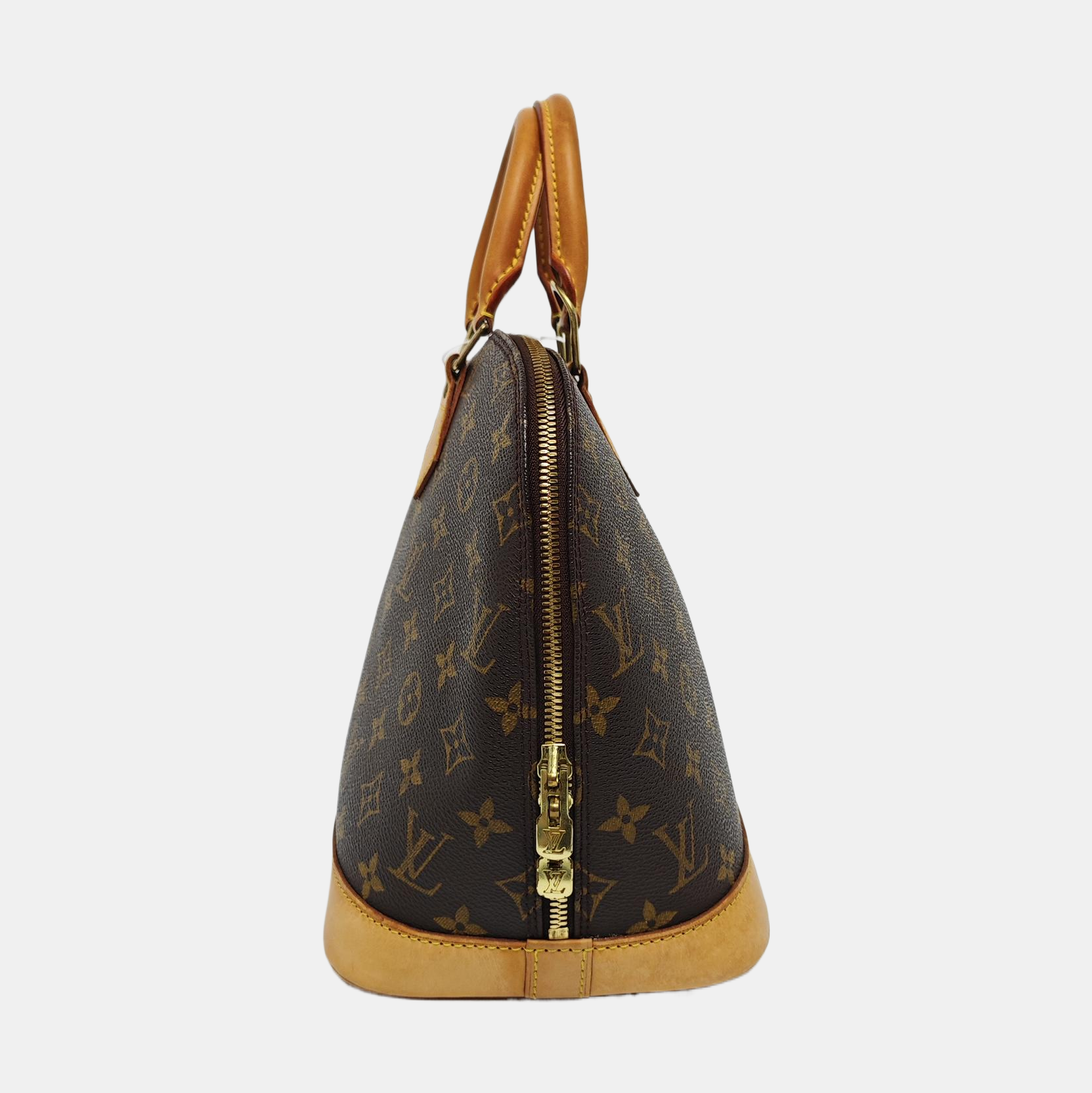 ALMA PM Monogram Coated Canvas Brown