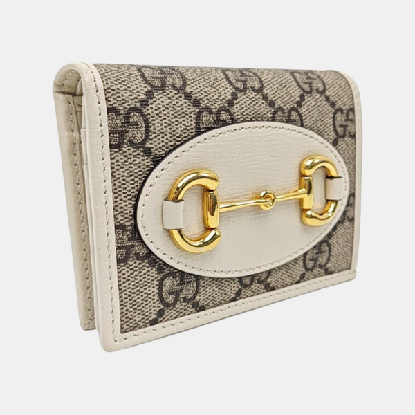 Horsebit 1955 Small Monogram Coated Canvas Beige Wallet