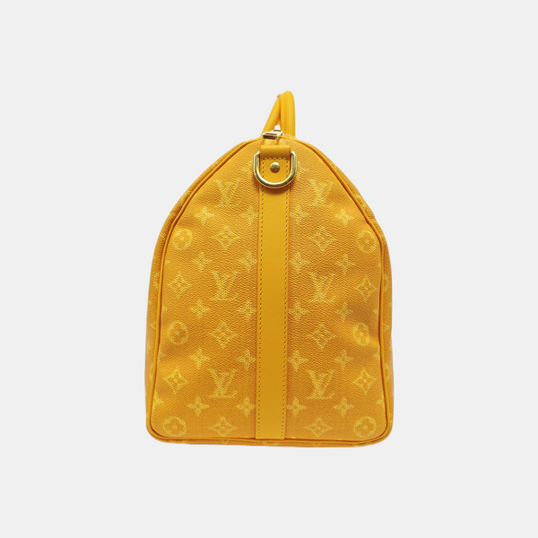 Coated Canvas Top Handle Bag 45 Yellow