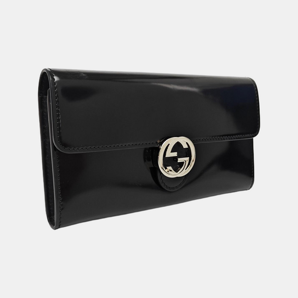 Interlocking G Small Calfskin Black Wallet