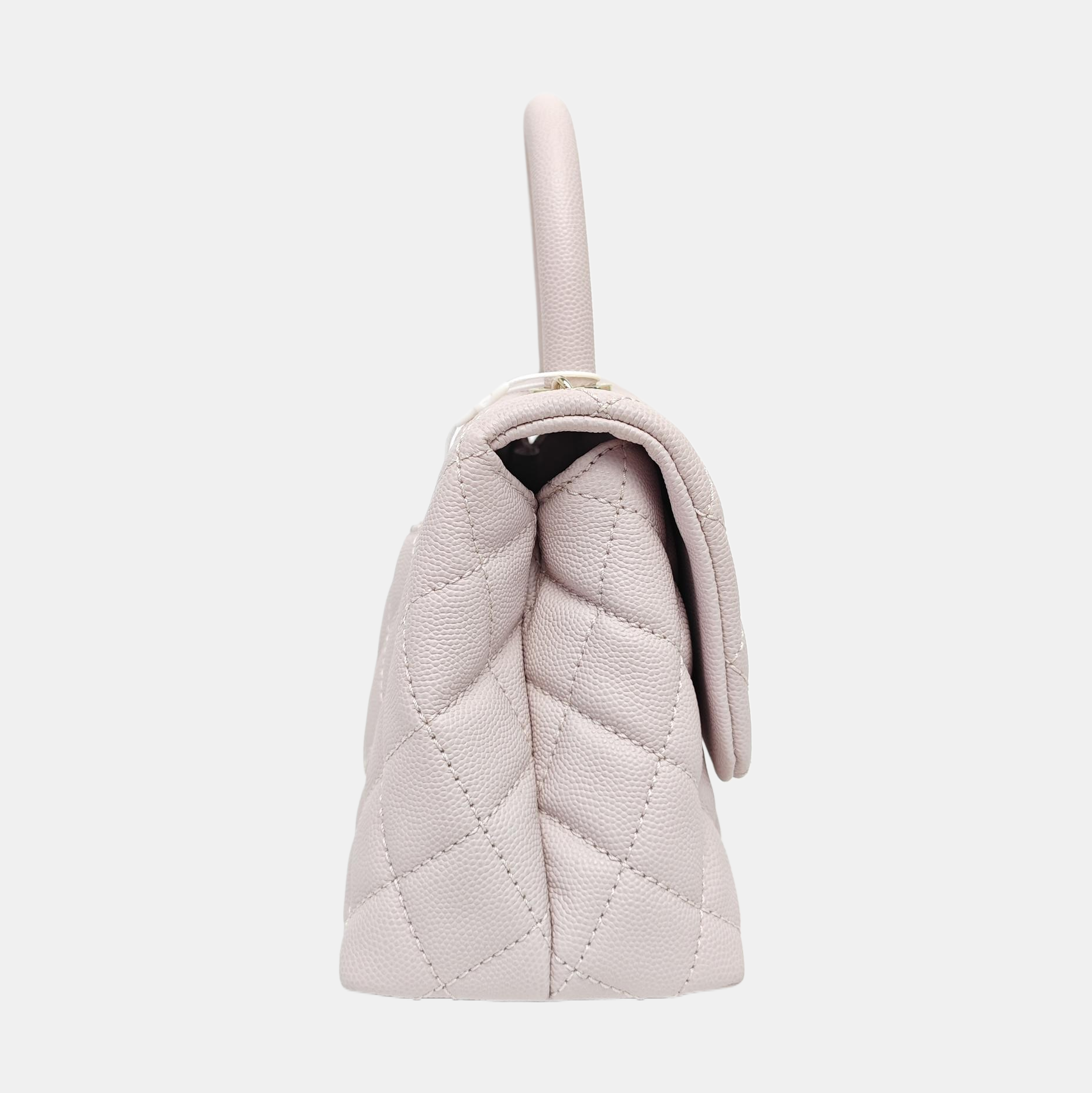 COCO HANDLE Small Quilted Grained Calfskin Pink