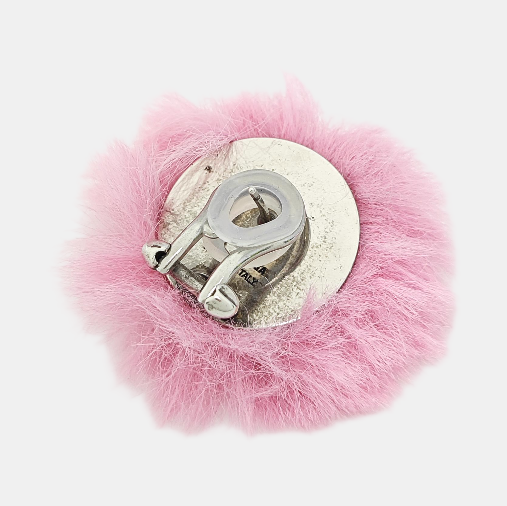 Fabric Pink Stud Earrings