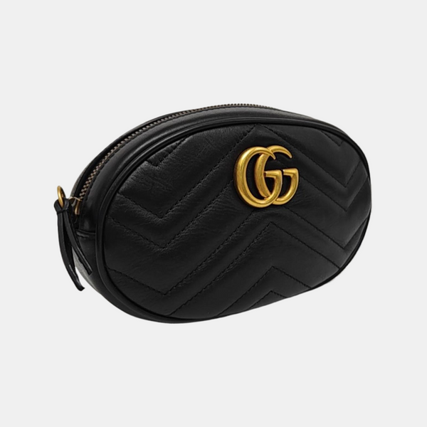GG Marmont Super Mini Quilted Calfskin Black