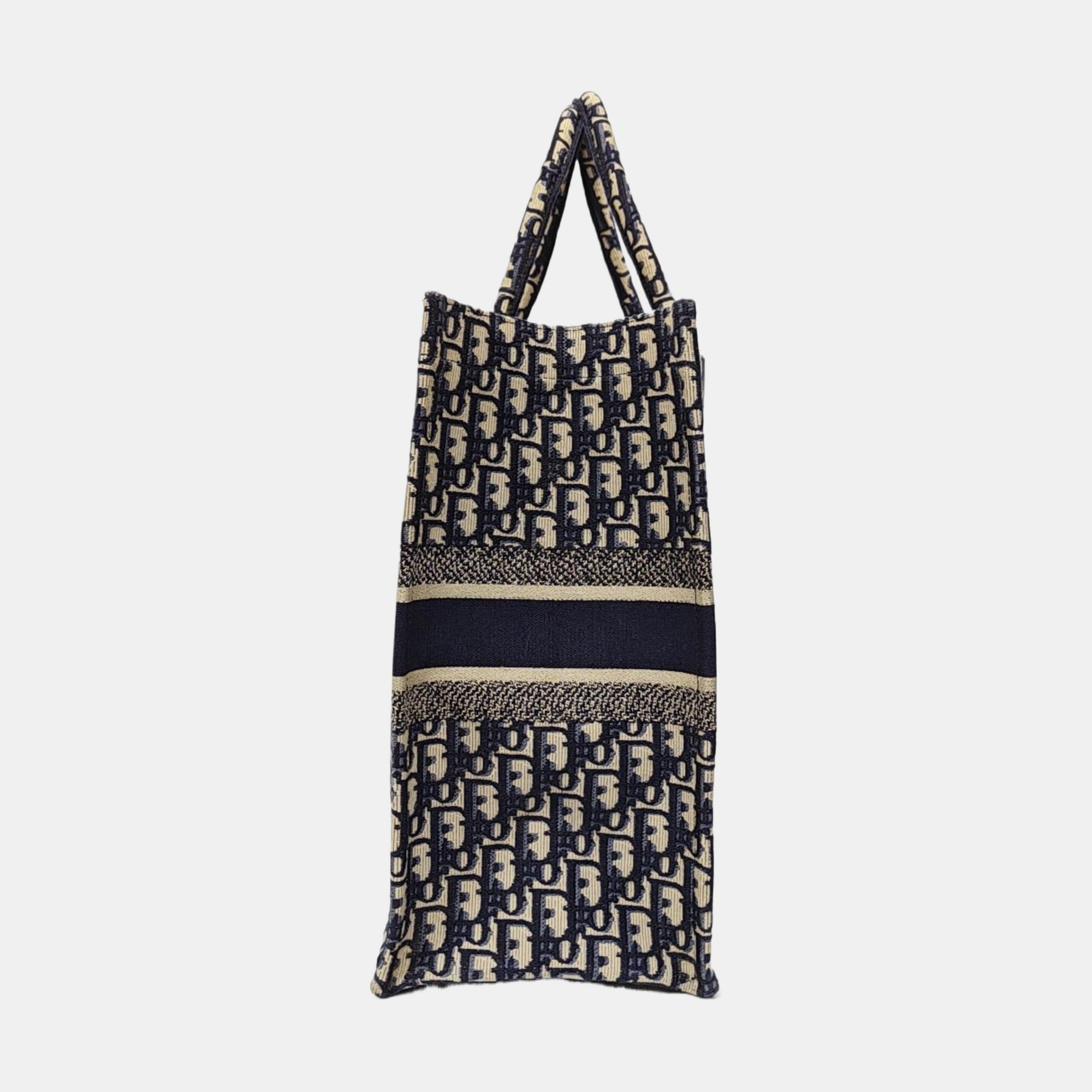 Book Tote Large Oblique Canvas Beige