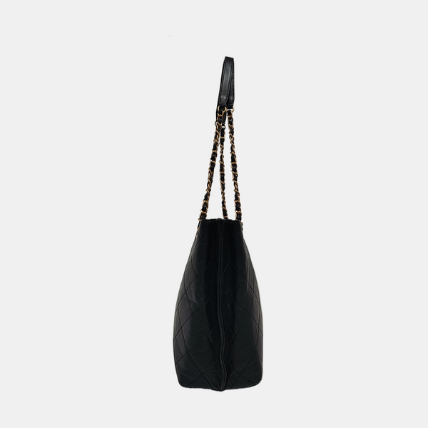 Large Quilted Lambskin Black