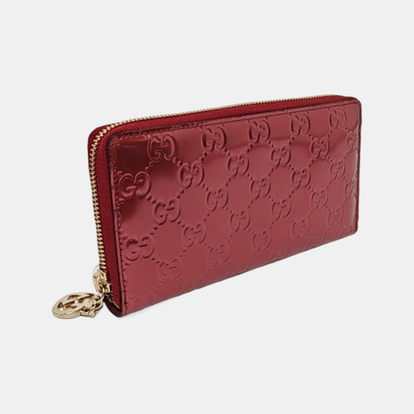 Signature Monogram Calfskin Red Wallet