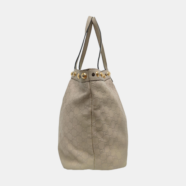 Monogram Calfskin Tote Bag Beige