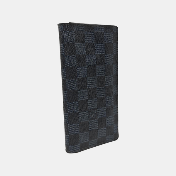 BRAZZA Damier Coated Canvas Blue Wallet