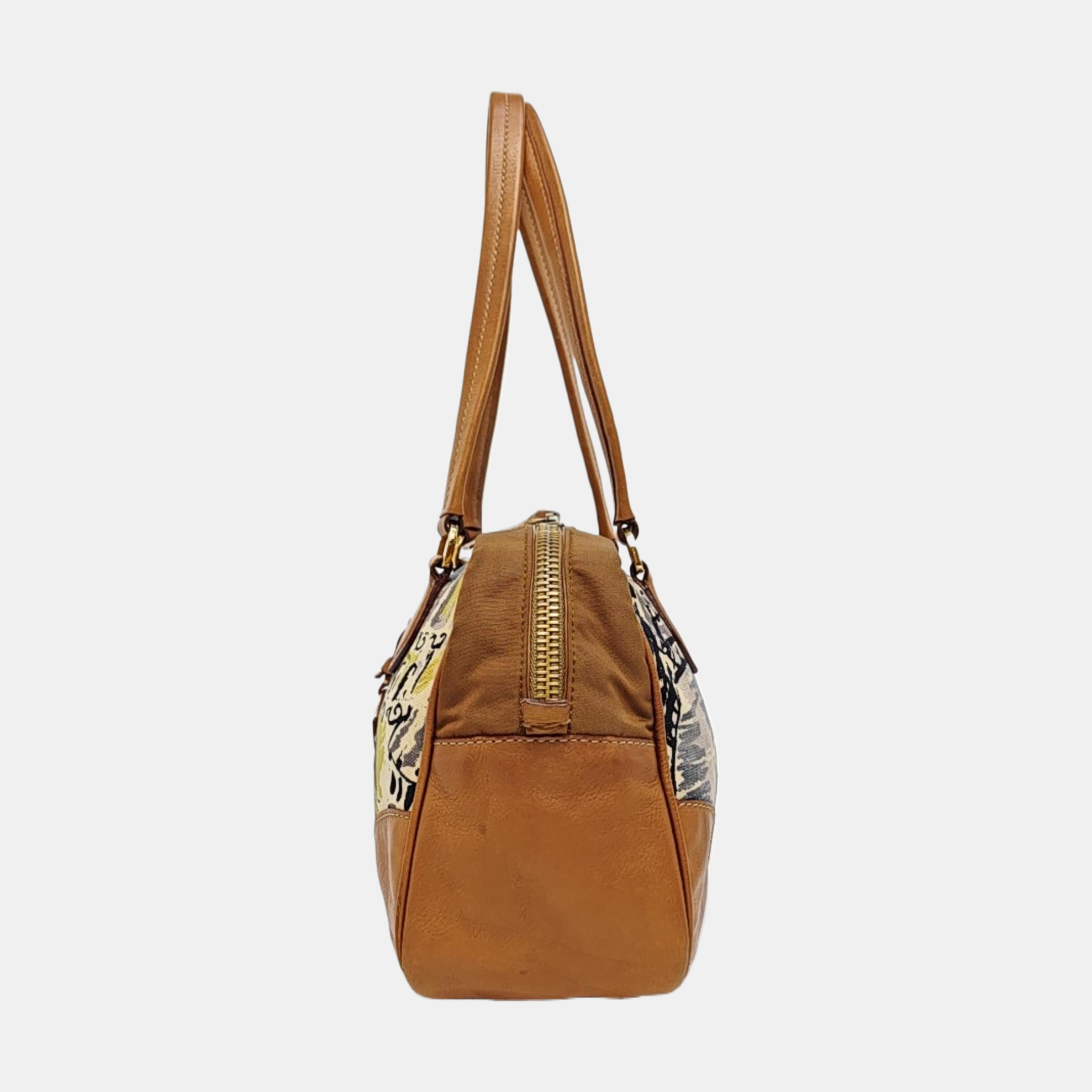 Canvas Top Handle Bag Brown