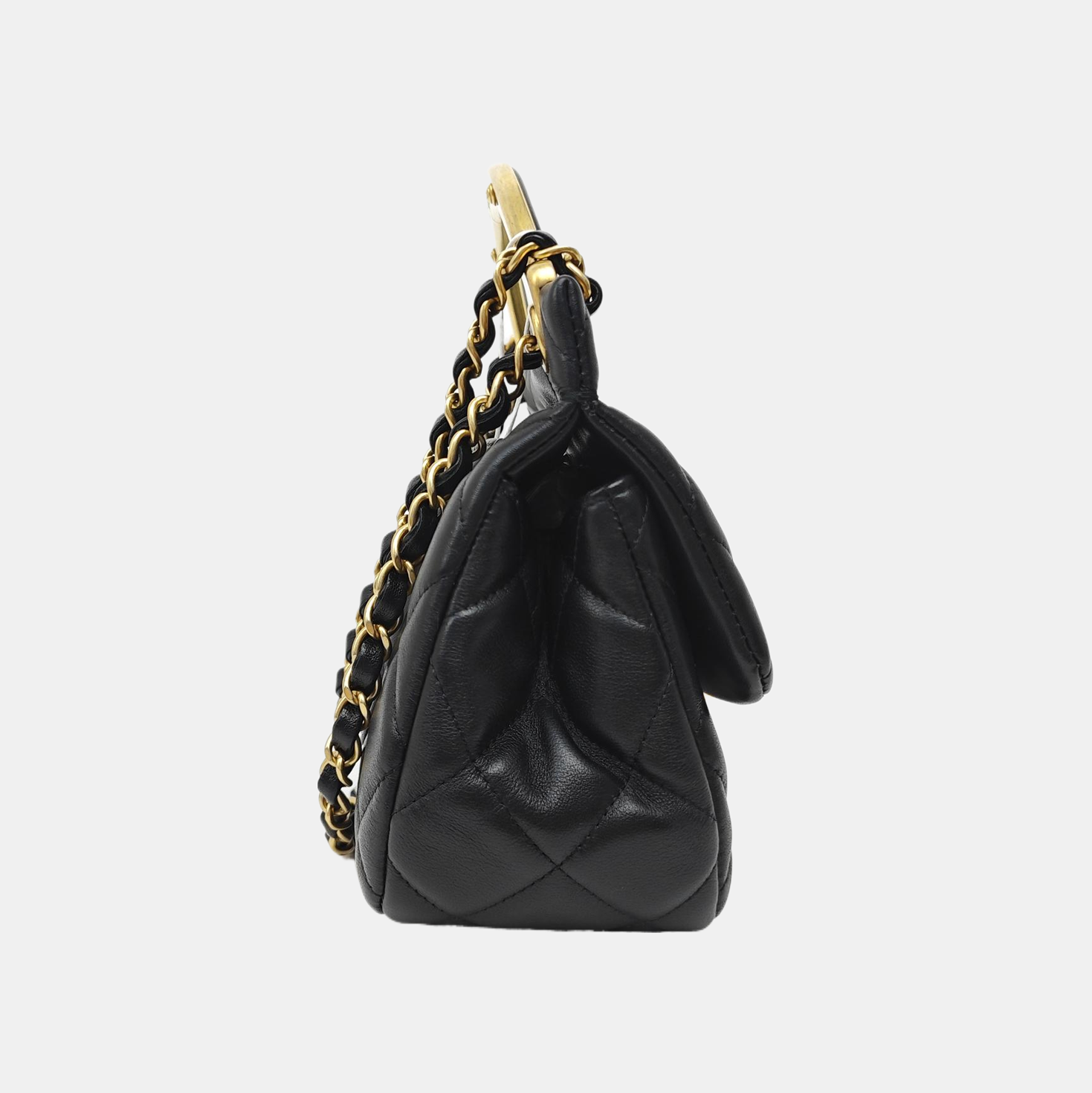 Quilted Calfskin Shoulder Bag Black