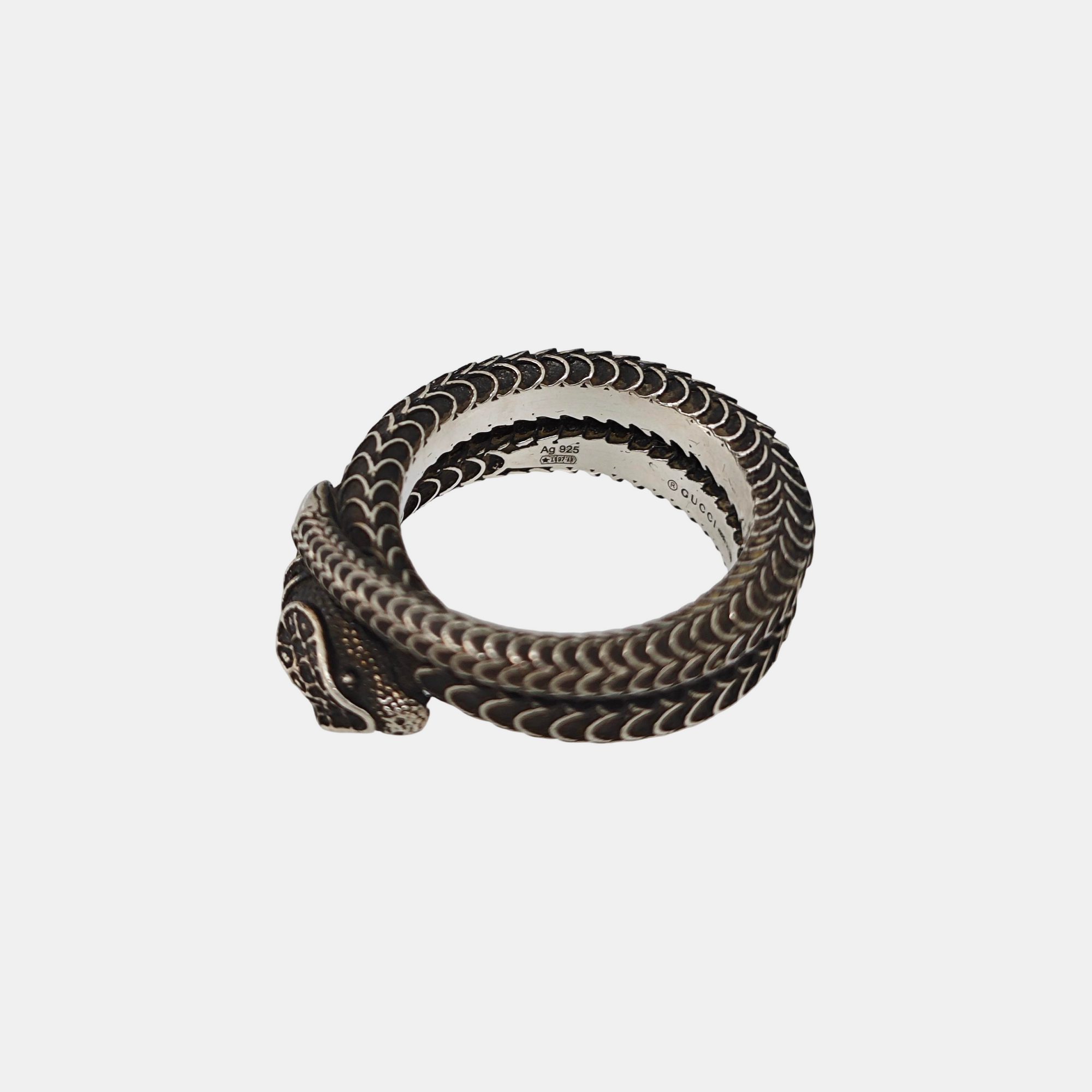Gucci Garden 925 Sterling Silver Gray Ring HK 16
