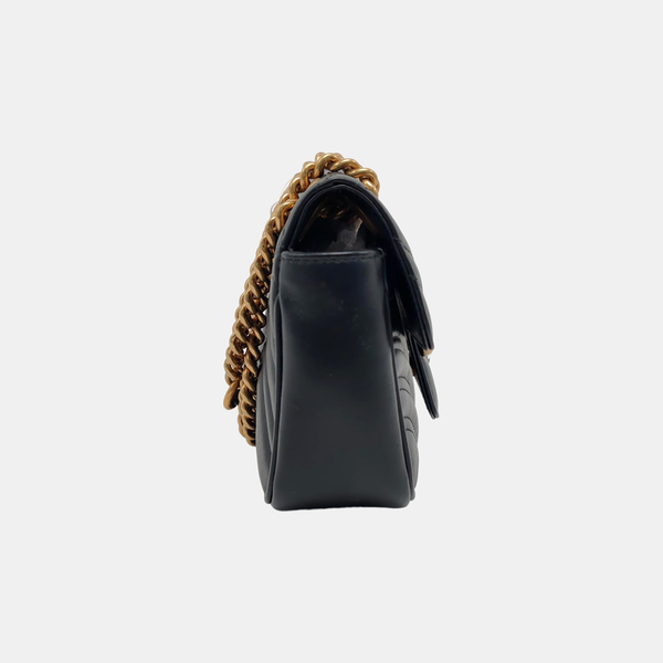 GG Marmont Small Quilted Calfskin Black