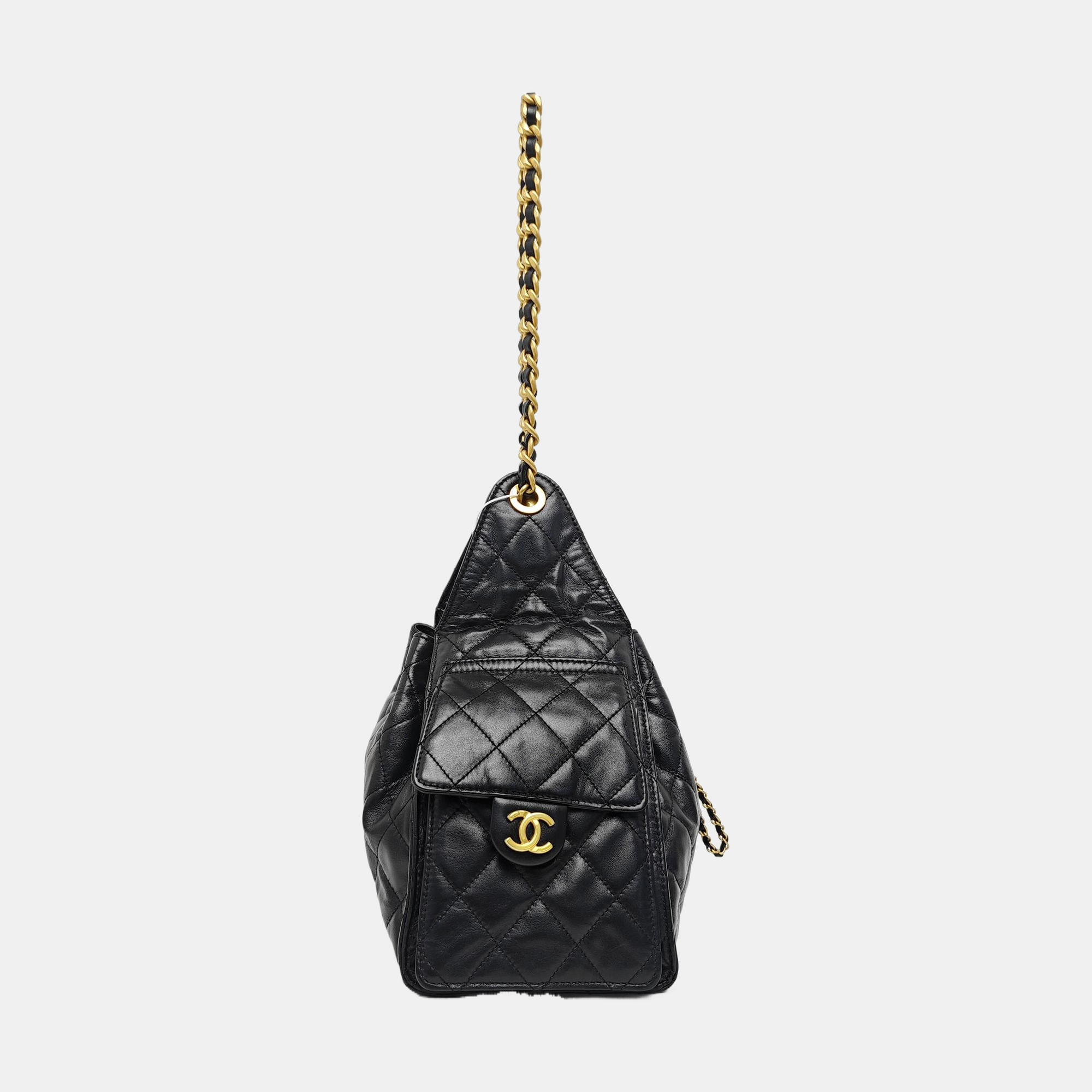 CHANEL 25 Small Quilted Calfskin Black