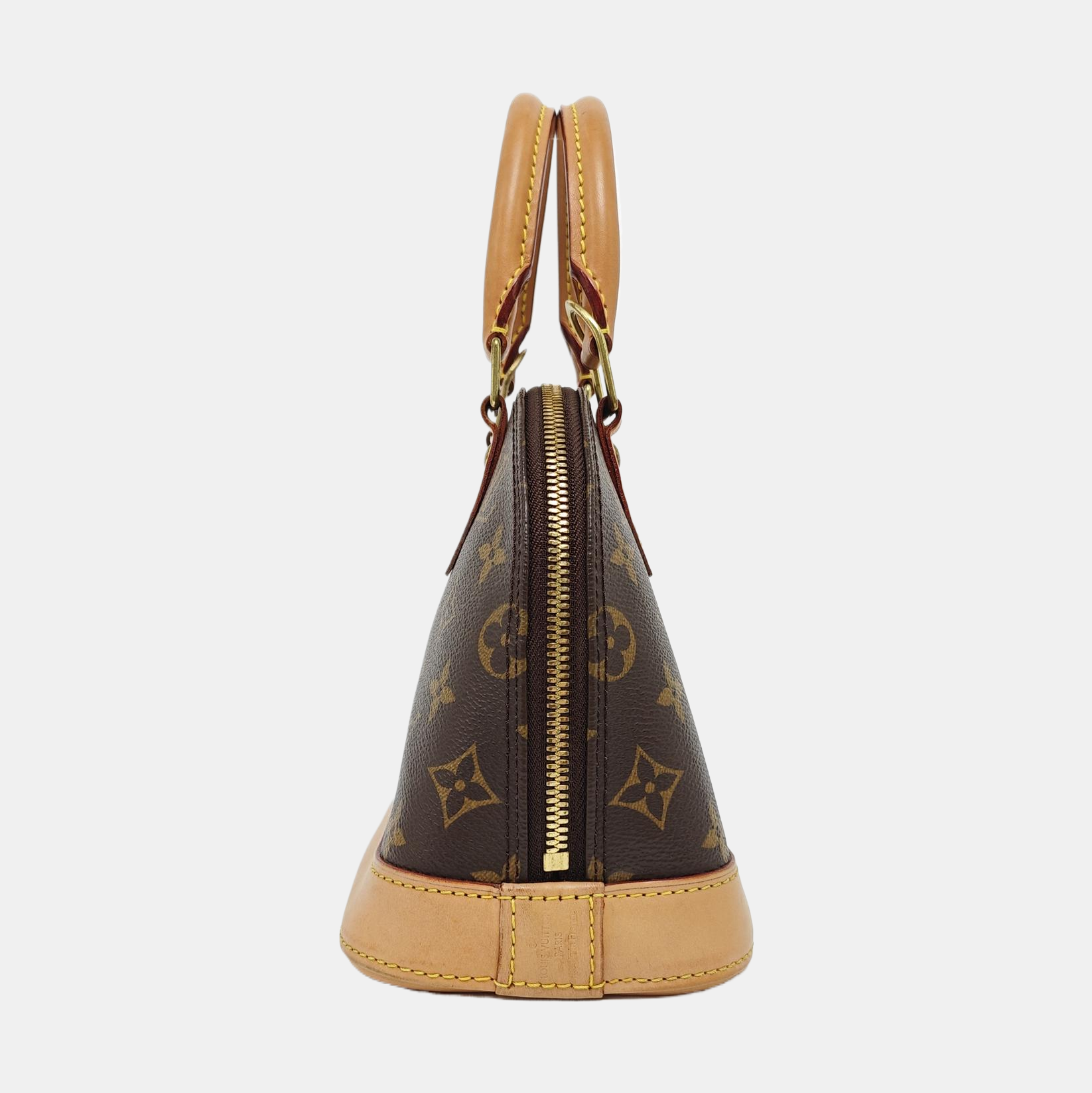 ALMA BB Monogram Coated Canvas Brown