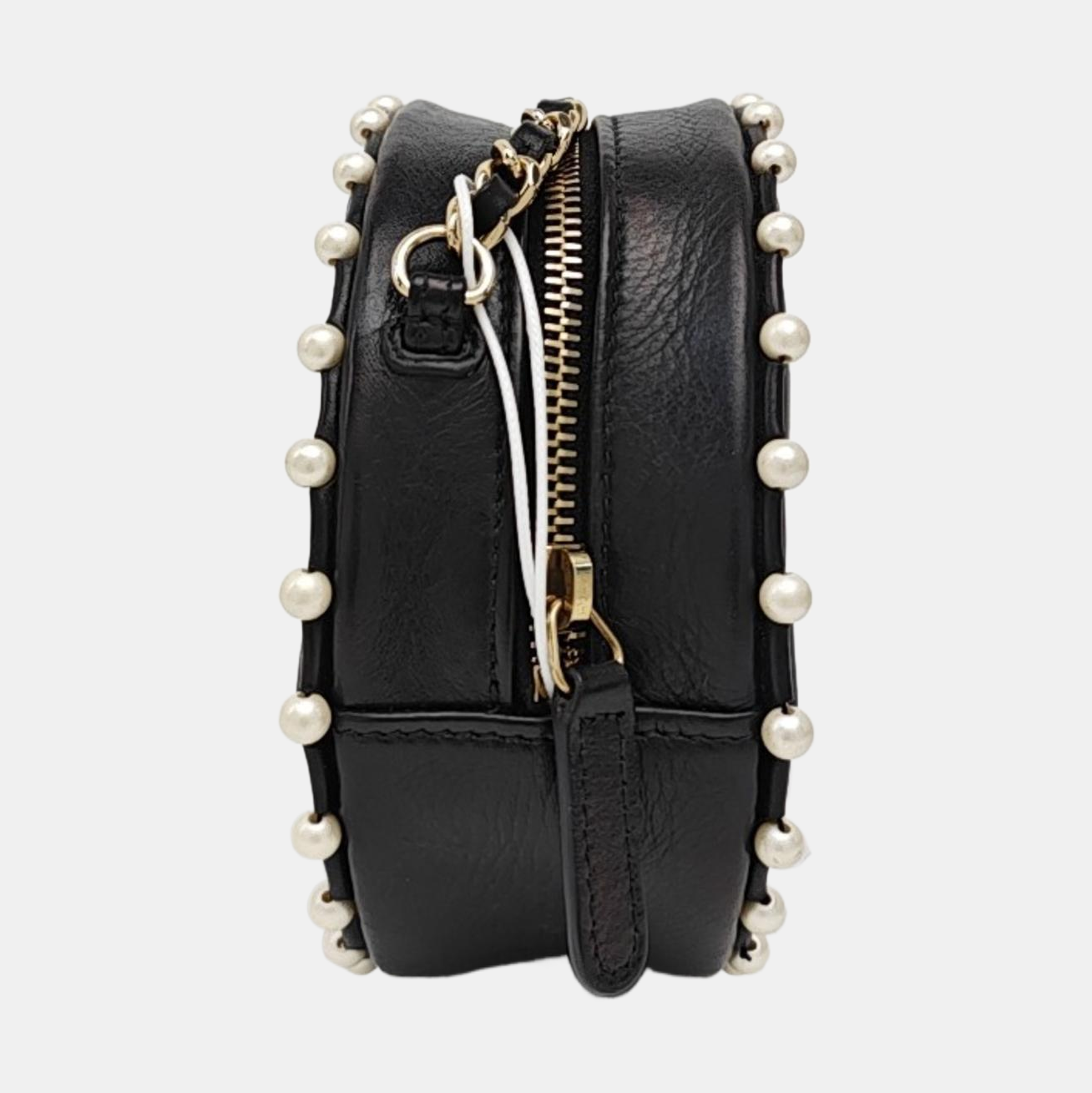 ROUND Quilted Calfskin Black