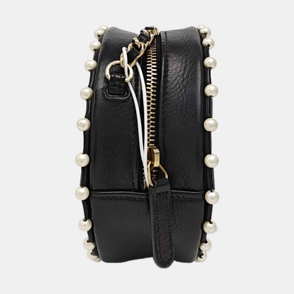 ROUND Quilted Calfskin Black