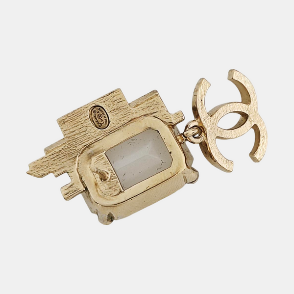 CC Logo Brass Gold Earrings