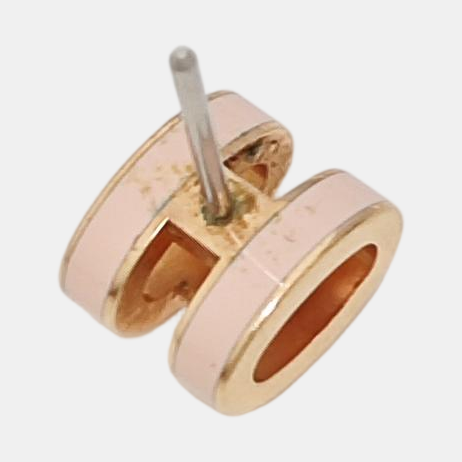 Pop H Metal Rose Gold Stud Earrings