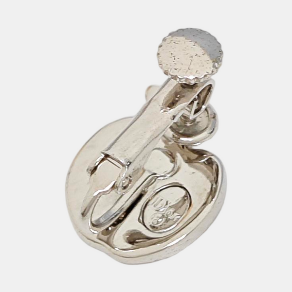 Petit CD Metal Silver Clip On Earrings