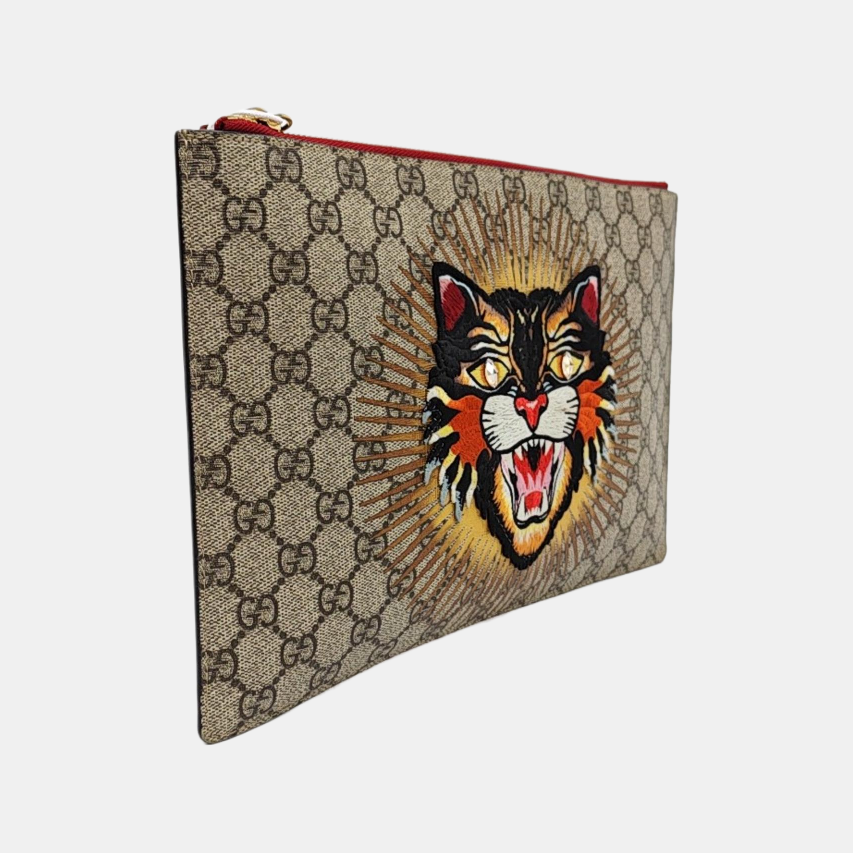 Monogram Canvas Clutch Brown