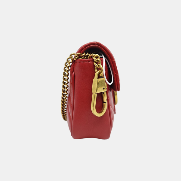 GG Marmont Mini Quilted Calfskin Red