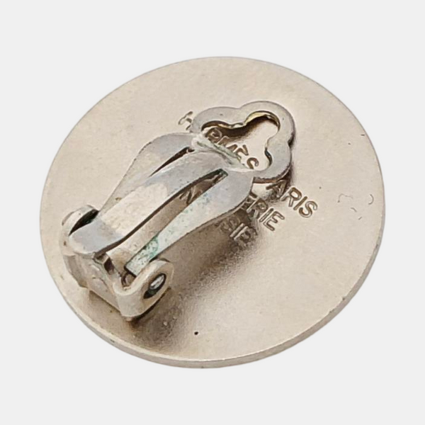 Sellier Metal Silver Clip On Earrings